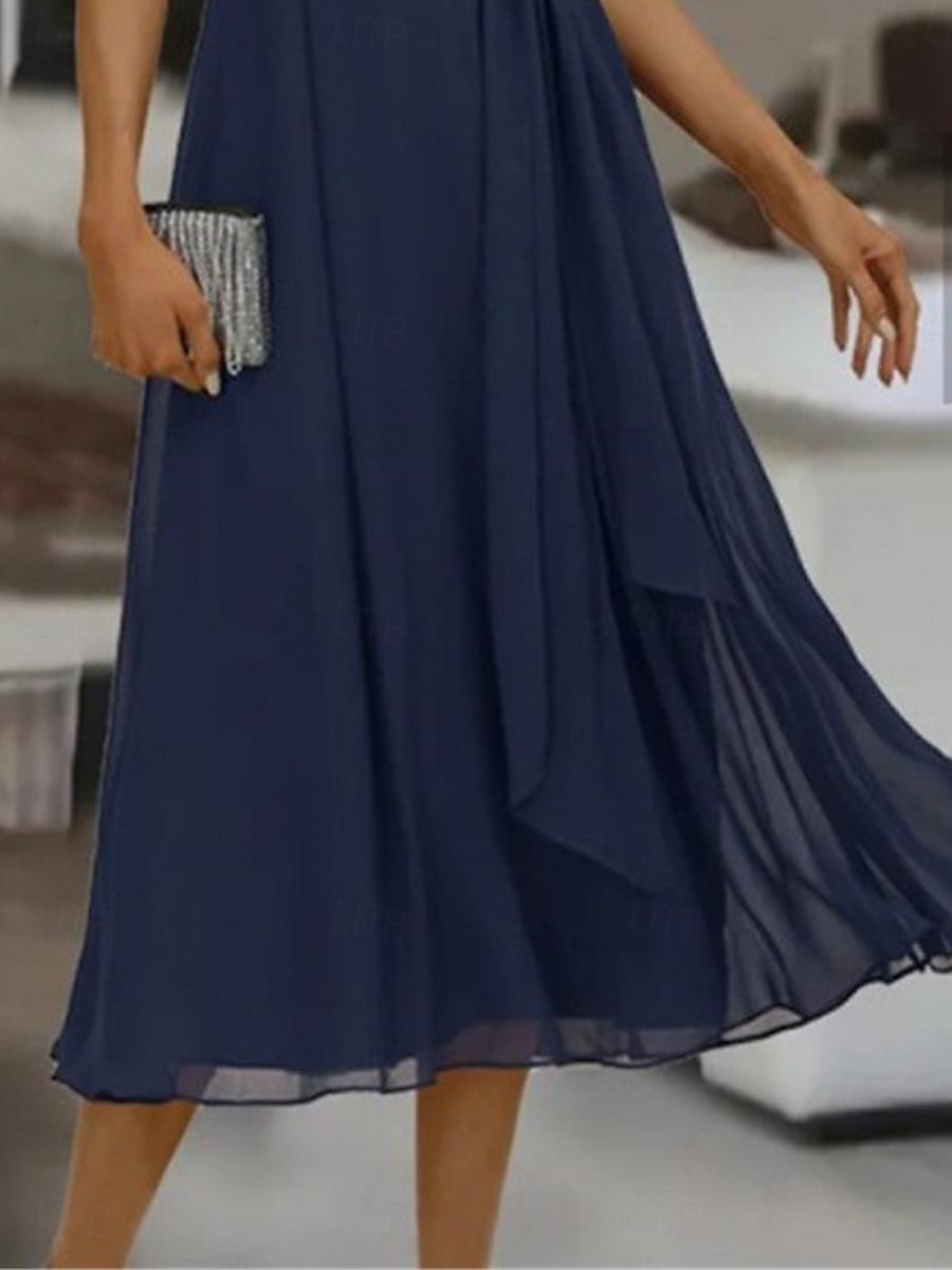 Női Maxiruha Koktélruha Esküvői vendég ruha Sifon ruhák Sima ruha Elegáns Előírásos Esküvői vendég Koktélparty Normál Rövid ujjú V-alakú Medence Nyár 2025 - $41.99 –P2