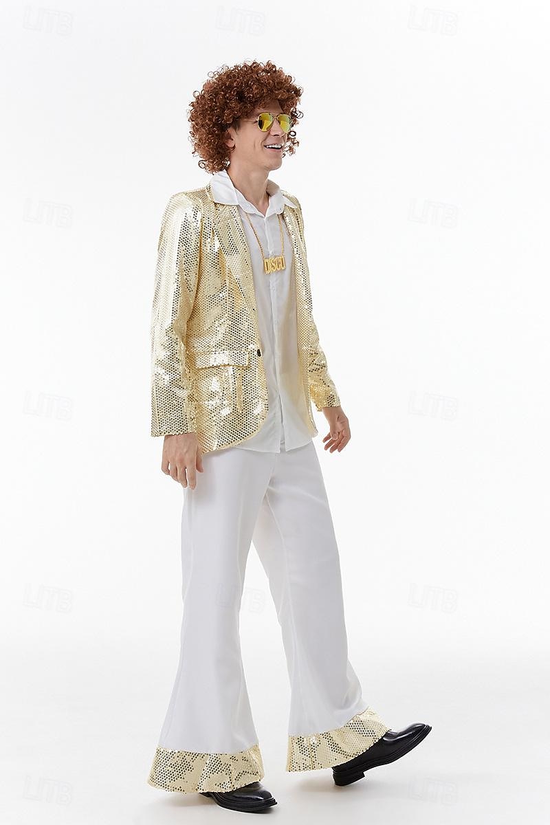 Retro Hippie 70. léta Cosplay kostým Kostým Abba Hippie Disko Flitry Pánské Karnevalový kostým předvečer Všech svatých Karneval Plesová maškaráda Večírek Pride Parade Měsíc hrdosti Dospělé Kabát 2025 - $69.99 –P9