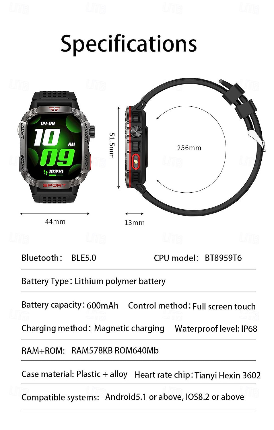 2025年 2024年新作アウトドアスポーツ高度気圧コンパスBluetooth通話スマートウォッチLEDライト付きマネーチェック機能付きスマートウォッチ  コレクション – $46.99 –P19