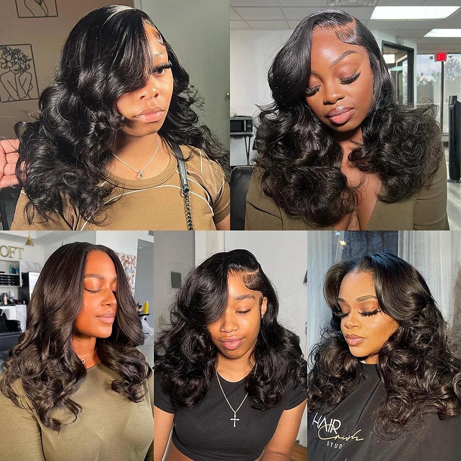 Cabelo humano remy 13x4 Lace Front Peruca Parte livre Cabelo Malaio Onda de Corpo Preta Peruca 150% Densidade do Cabelo com o cabelo do bebê Sem cola Pré-depenado Para perucas para mulheres negras de 2025 por $172.99 –P3