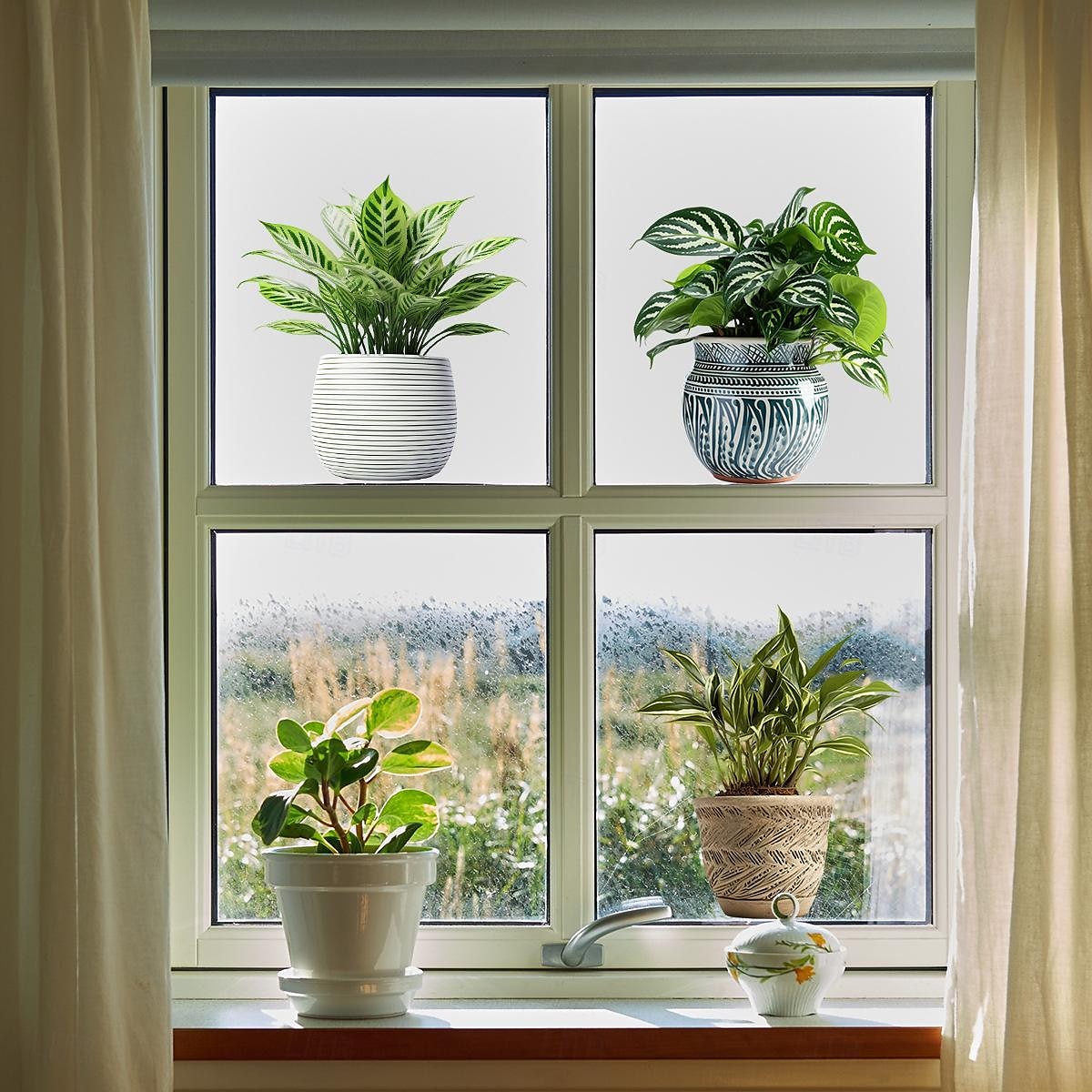 Calcomanías autoadhesivas de pared de plantas en 3D: calcomanías impermeables, resistentes a la suciedad y fáciles de despegar y pegar para sala de estar, dormitorio, cocina y oficina: transforme su 2025 - $10.99 –P1
