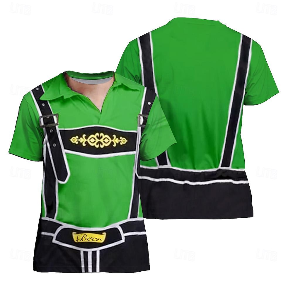 Októberi fesztivál bajor Póló lederhosen 3D Grafikus Kompatibilitás Férfi Felnőttek Farsang Októberi fesztivál 3D nyomtatás Parti Alkalmi / Napi 2025 - $17.49 –P2