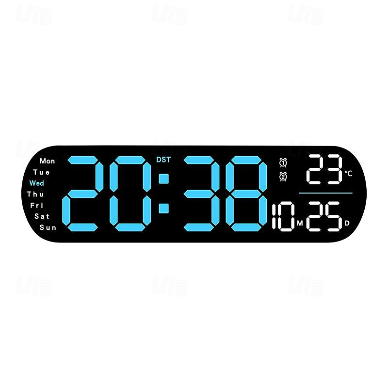 1pc LED Night Light 8 Colors, Multi-functional Short LED Display Clock  with Temperature Week and Calendar Remote Control 12/24 Hour Digital Smart Wall Clock with Atmosphere Light 1 Color Adjustment 2025 - $45.99 –P2