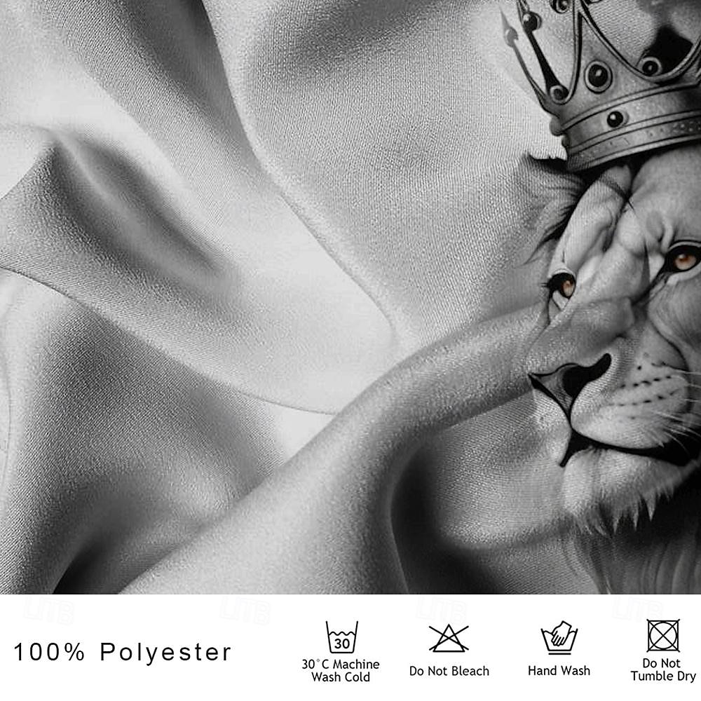 Homme Lion Lit 2 Places 'King' Chemise Chemise boutonnée manche longue Décontractées Formel Eté Printemps Automne Col rabattu Boutons Imprimer Blanche Jaune Bleu Gris de 2025 ? $27.99 –P6