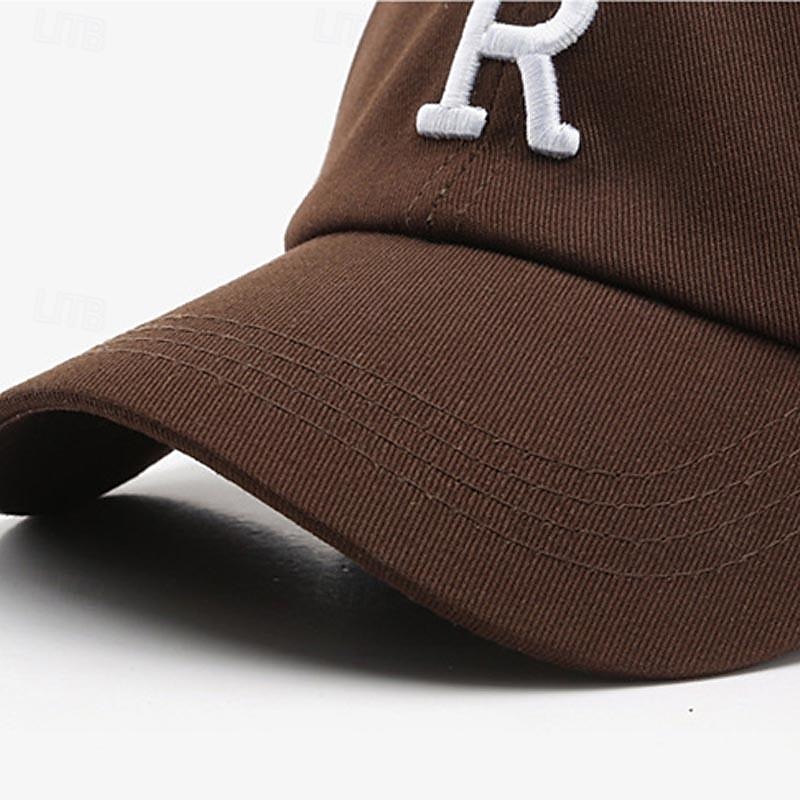 Herr Basebollkeps Solhatt Trucker Hat Svart Brun Bomull Broderad Mode Ledigt Gata Dagligen Bokstav Justerbara Solskyddskräm Andningsfunktion 2025 - $7.49 –P1