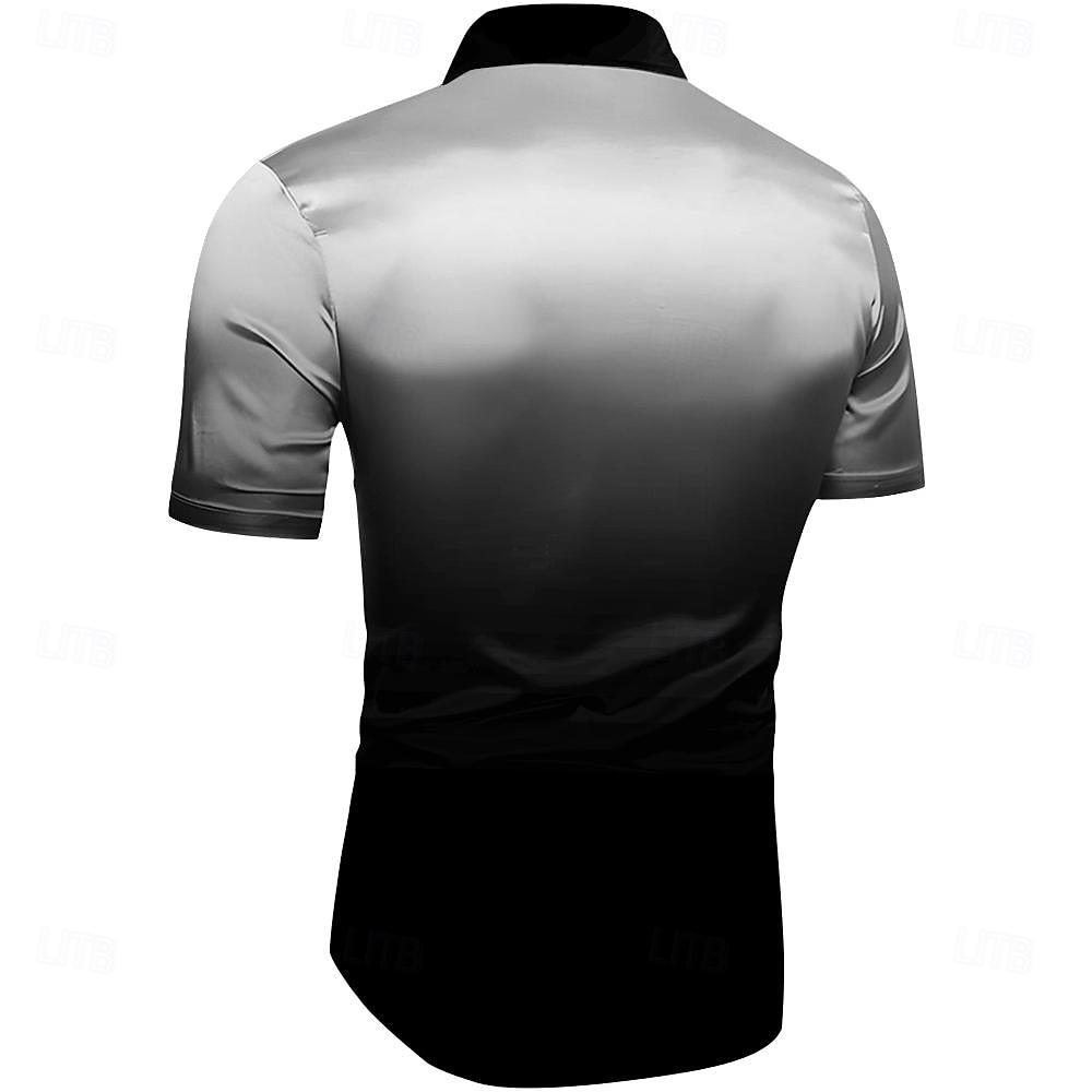 Voor heren Overhemd Satijnen overhemd Overhemd met knopen Vakantie Dagelijks Zwart Rood blauw Paars Korte mouw Strijkijzer Zomer Lente Kleding Afdrukken 2026 - $29.99 –P5