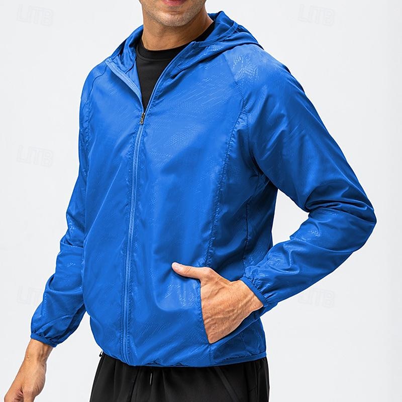 Men's Hiking Jacket Rain Jacket Outdoor Floral Botanical Portable Anti-Mosquito Quick Dry Lightweight Top Single Slider Full Length Visible Zipper Fishing Climbing Beach Light Pink Dark Grey Black 2025 - $2.99 –P8