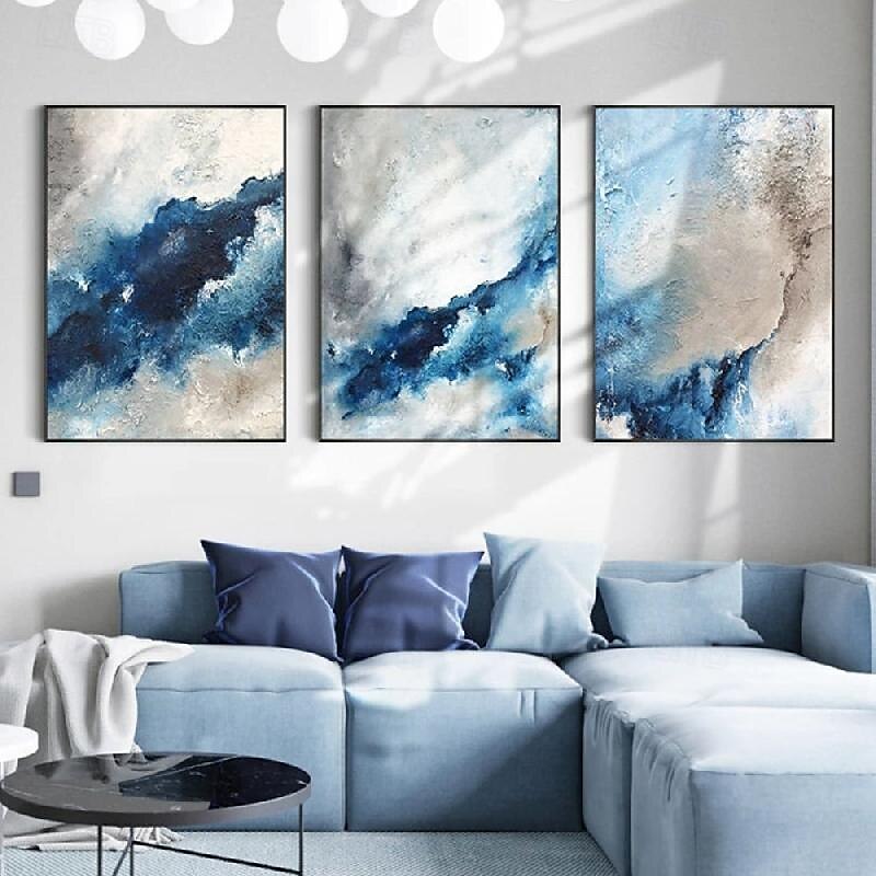 großes handgemachtes abstraktes Küstenlandschafts-Ölgemälde auf Leinwand, großes Ölgemälde, Wandkunst, Ölgemälde, blaue Himmelskunst, individuelles Gemälde für Wohnzimmer, Schlafzimmer, Dekoration 2025 - $125.99 –P7