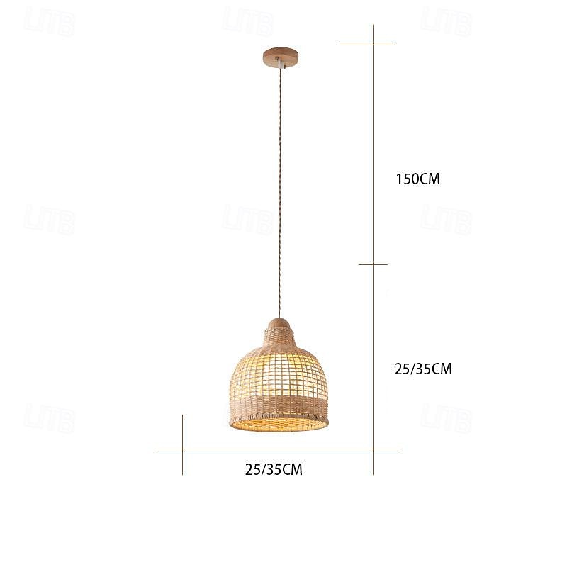 LED Pendant Light 3-Color Light 70/100cm 1/2/3-Light Bamboo Rattan Mini E27 Semi-Recessed Adjustable Wire Ceiling Pendant Light for Bedside Table Balcony Dining Room Decorative Lighting 85-265V 2025 - $185.99 –P1