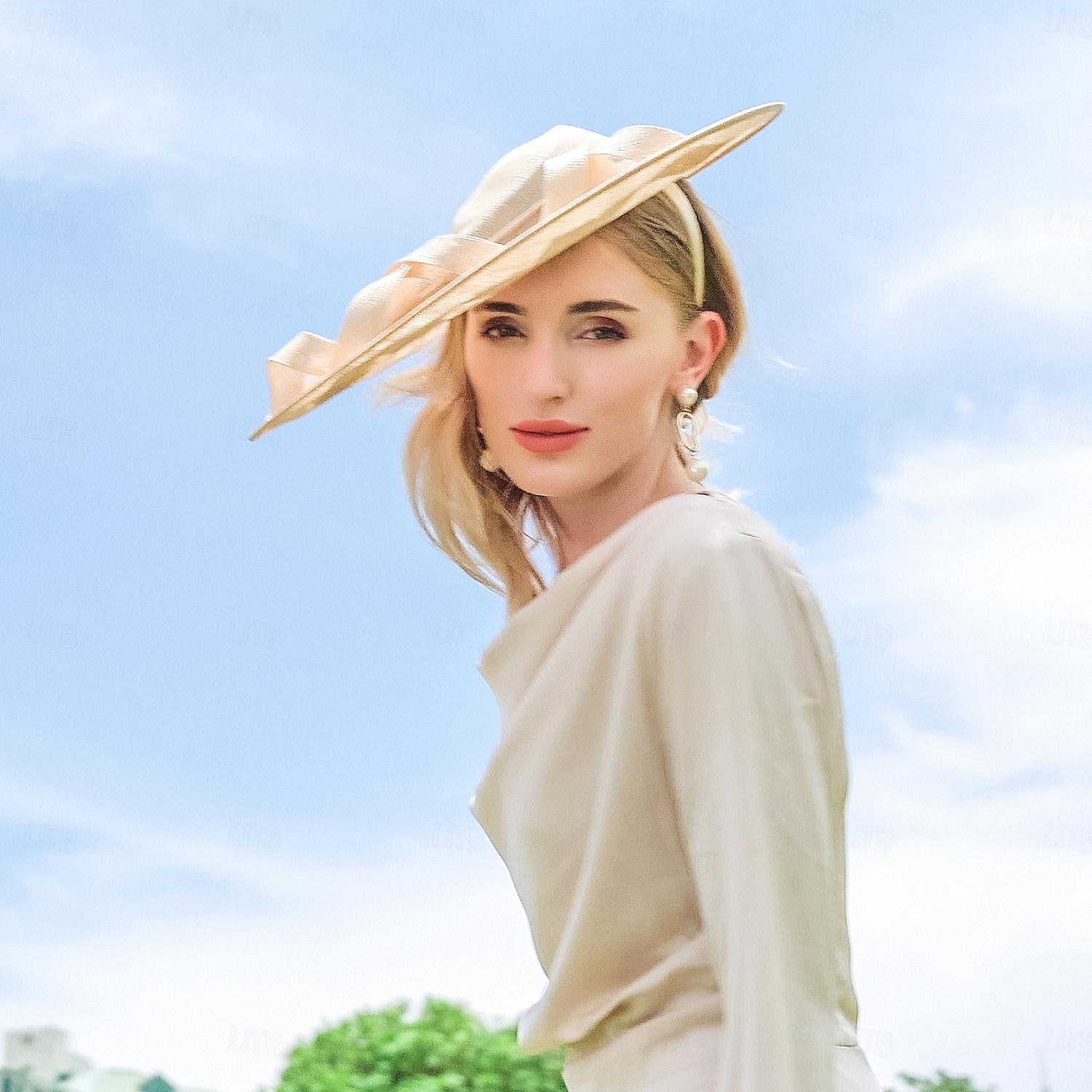 pannebånd hatter lin bowler / cloche lue bøtte lue solhatt bryllup teselskap elegant bryllup med fjær sløyfe hodeplagg hodeplagg 2025 - $50.99 –P8