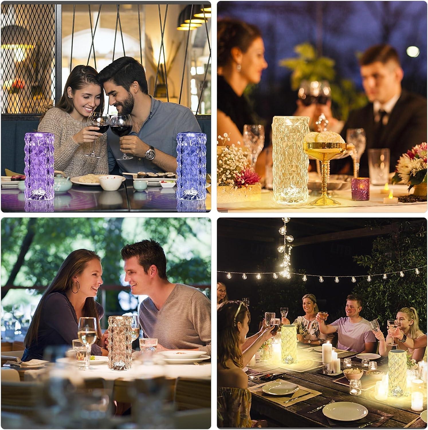 lampada da tavolo in cristallo 16 colori con telecomando, luce notturna a colori rgb per San Valentino, cristallo rosa a forma di diamante, luce tattile, camera da letto, soggiorno, atmosfera festiva, decorazione, regalo di compleanno del 2025 a $14.49 –P3