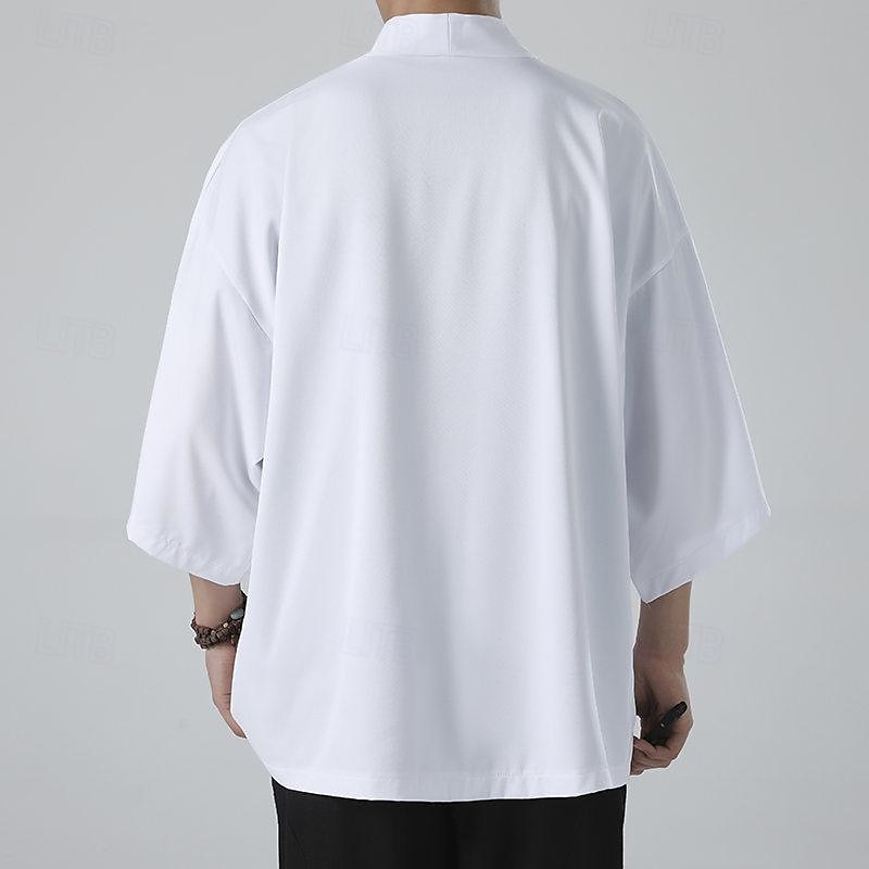 Per uomo Mantello / mantelle Giacca Kimono Esterno Giornaliero Crema solare Traspirante Primavera estate Liscio Di tendenza Informale Colletto Standard Nero Bianco Rosa Blu Grigio chiaro Giacca del 2025 a $17.99 –P19