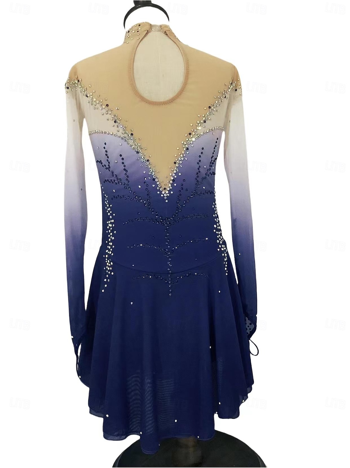 Kunstschaatsjurk Dames Voor meisjes Schaatsen Jurken Paars Fuchsia Donkerblauw Lapwerk Duimopening Netstof Spandex Rekbaar Opleiding Oefenen Professioneel Kunstschaatskleding Thermisch Warm Klassiek 2025 - $248.89 –P4