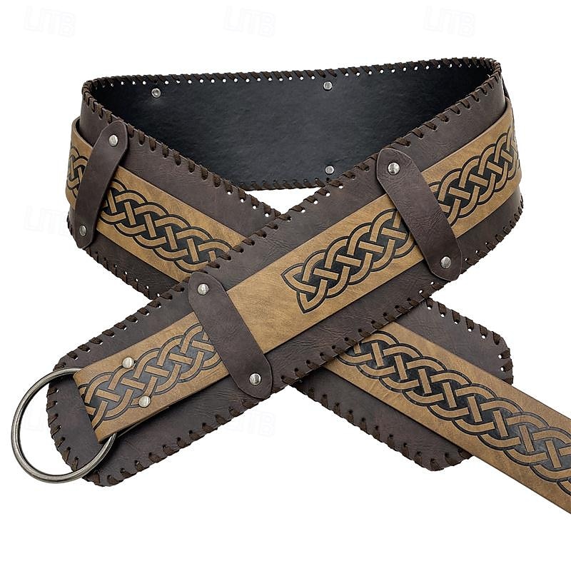 Punk y gótico Medieval Renacimiento Baile de Máscaras Cinturón Vikingo caballero celta Hombre Mujer Unisexo Vikingo Carnaval Mascarada Escenario Feria del Renacimiento LARP Adulto Cinturón 2025 - $32.99 –P1