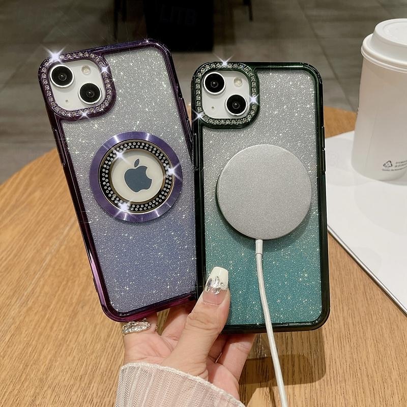 2025年 電話 ケース 用途 iPhone 16 iPhone 15 プロマックスプラス iPhone 14 13 12 11 Pro Max Plus バックカバー ワイヤレス充電をサポート ブリンブリングリッターシャイニー 耐衝撃 TPU 仕上げ  コレクション – $18.99 –P12