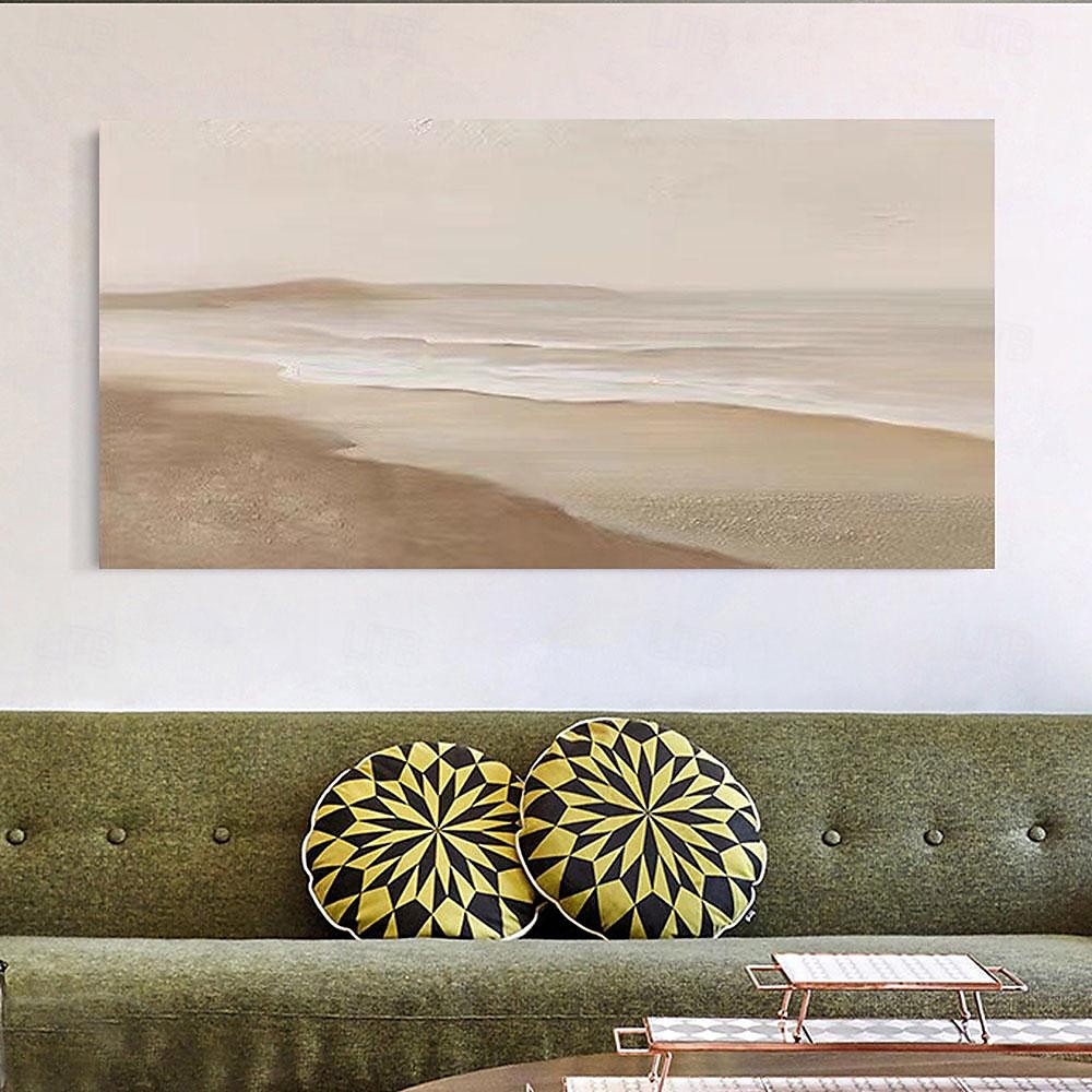 oljemålning wabi sabi målning handmålad stor beige konst brun 3d minimalistisk målning på duk brun 3d textur väggkonst neutral beige båge gipsmålning 2025 - $61.99 –P12