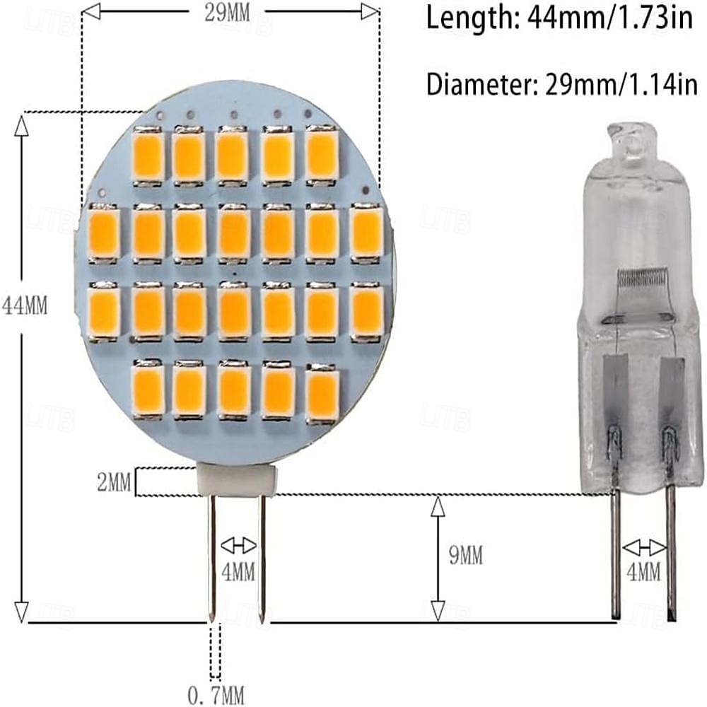 G4 LED Bulb 24-2835 SMD LED 1.5W Daylight 3000K Dimmable Super Bright 15W Halogen Replacement for RV Camper Travel Trailer Boat Under Cabinet Dome Light DC 12V 10Pcs 2026 - $17.99 –P1