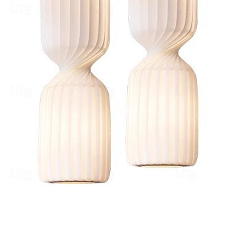 led-hanglamp 3-kleurig licht 25cm 1-licht zijde stof vintage kunst hanglamp voor keukeneiland café bar boerderij 110-240v 2025 - $499.99 –P6