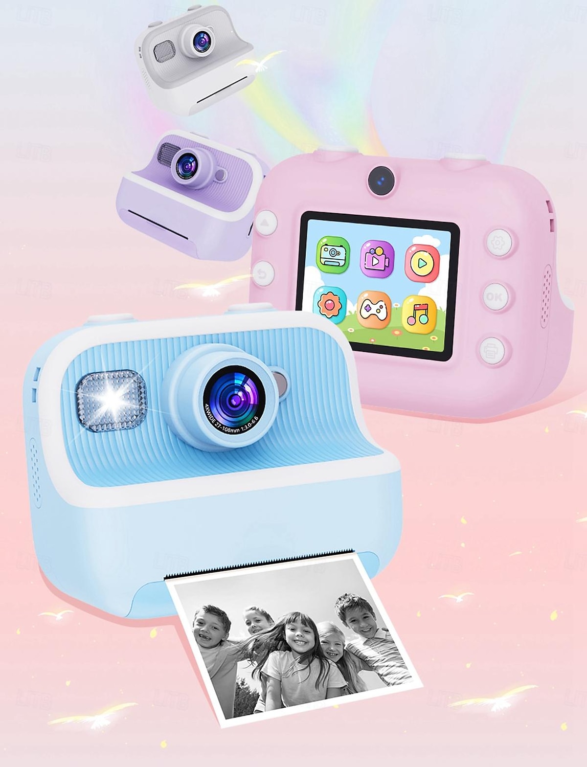 новая камера Polaroid делает фотографии записывает видео и мгновенно печатает. Камера имеет высококачественные пиксели 2025 - $64.99 –P1