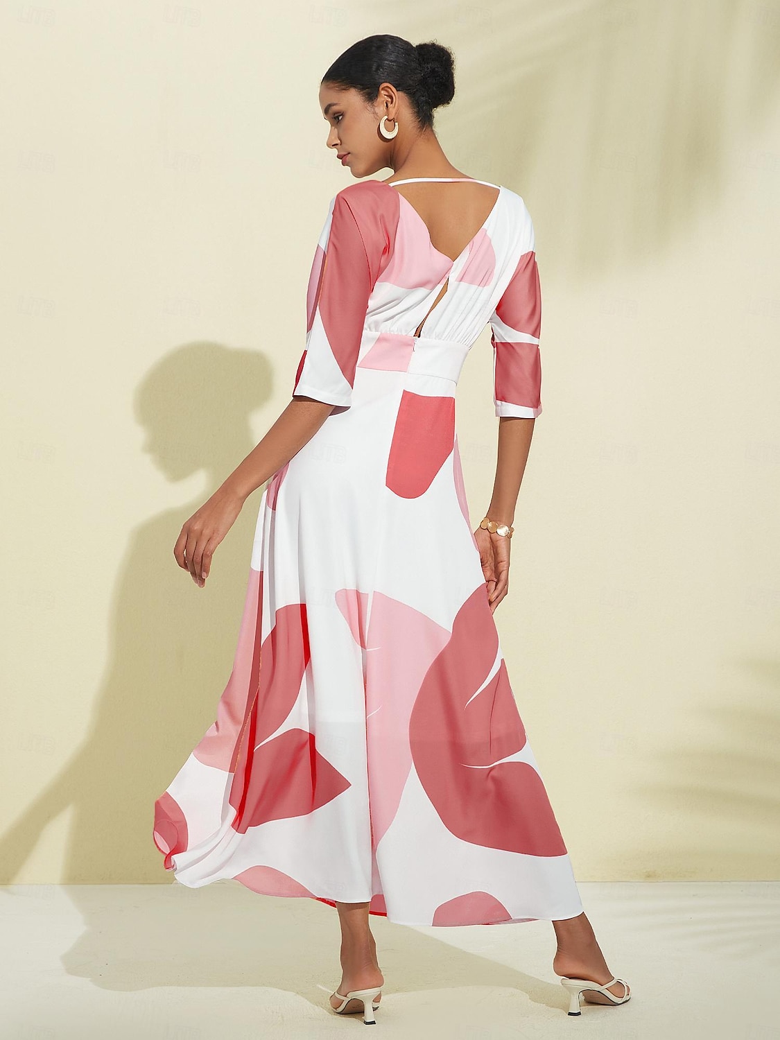 robe longue en satin à fleurs avec poche pour invités de mariage et col en V de 2025 ? $97.99 –P5