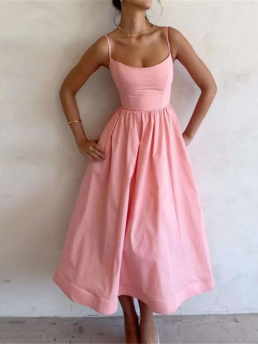 Női Maxiruha Fehér ruha Ballagási ruha hétköznapi ruha Swing ruha Elegáns Utcai sikk Maxi Vakáció Utca Szabadság Normál Ujjatlan Pántos Fehér Arcpír rózsaszín Medence Bíbor Nyár 2025 - $41.99 –P6