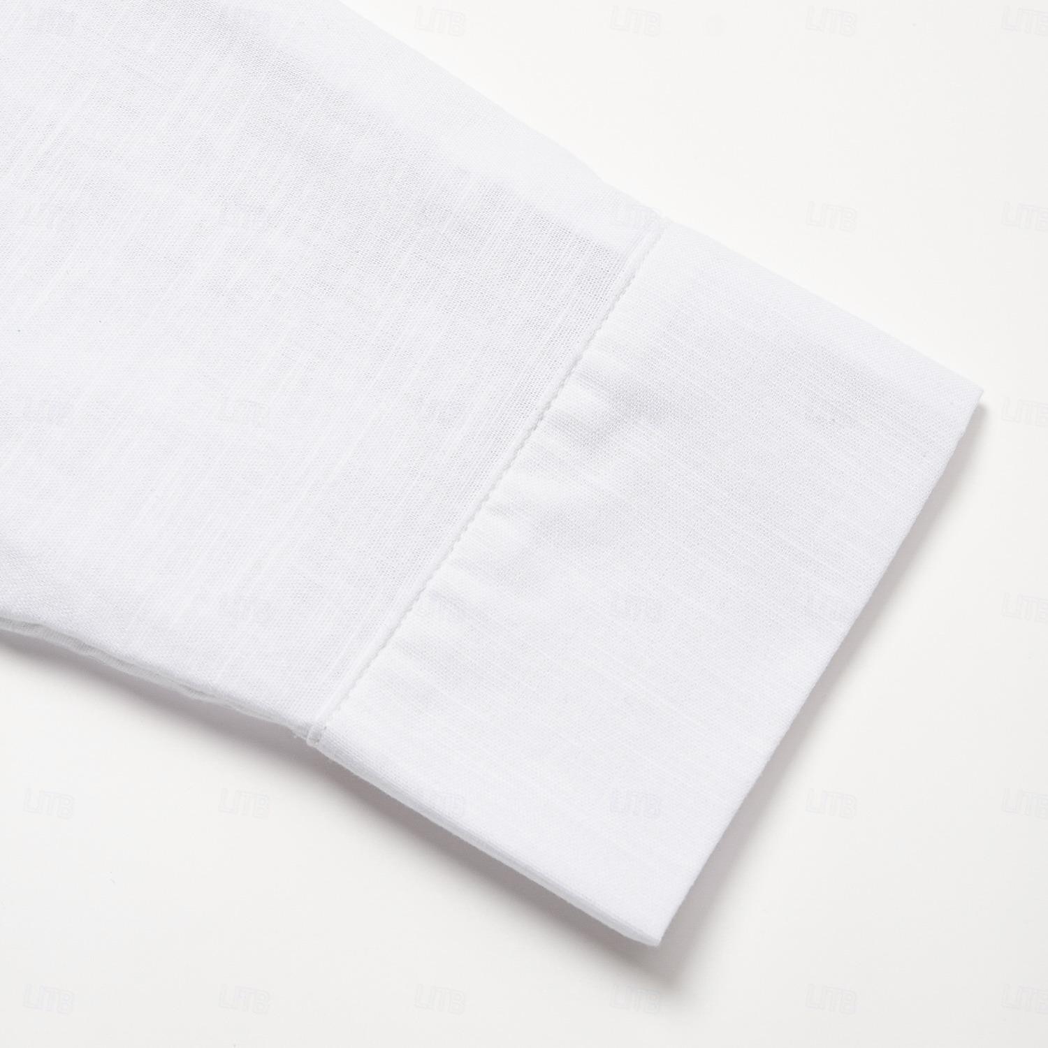Herre Dresskjorter Skjorte med knapper Helfarge Bryllup jubileum Hvit Langermet Aftæpning Vår & Vinter Klær Knapper 2025 - $6.49 –P4