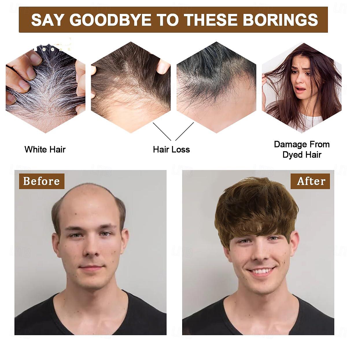 herreparykk, kort brun parykk for menn lagdelt naturlig fluffy syntetisk hår parykk varmebestandig halloween cosplay parykk 2025 - $18.49 –P5