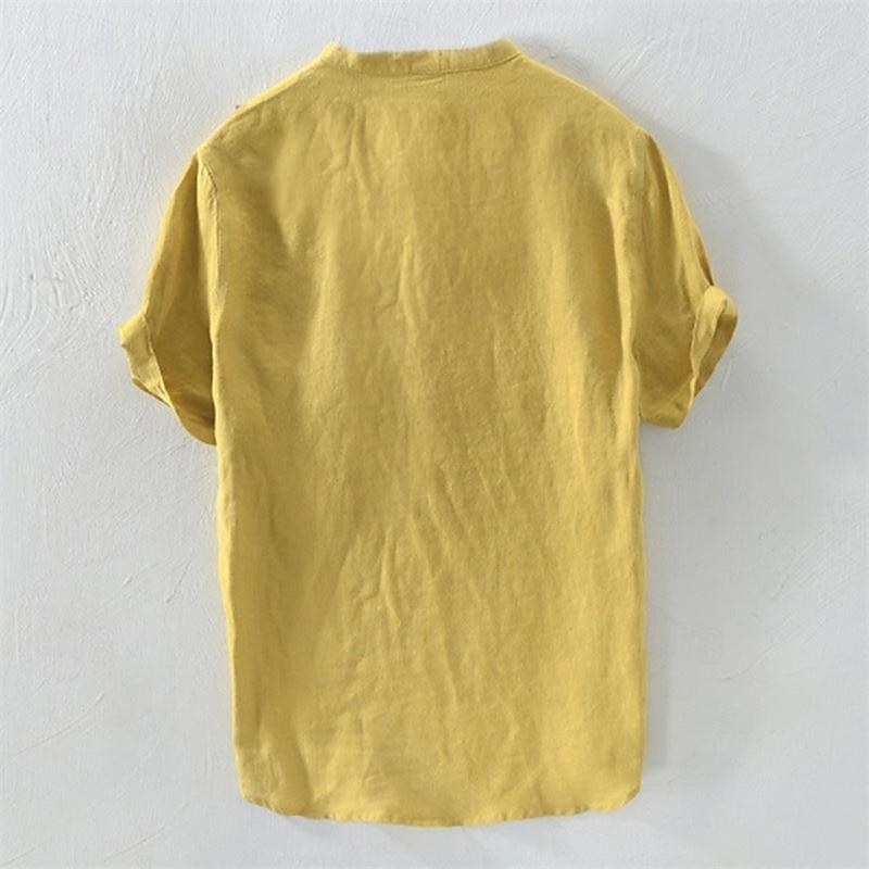 Hombre Camisa Camisa de cuello chino Camisa de cuello mandarín Camisa de manga corta Camisa casual Plano Vacaciones Calle Blanco Amarillo Azul cielo Verde Trébol Manga Corta Cuello alto Verano Ropa 2025 - $19.49 –P13