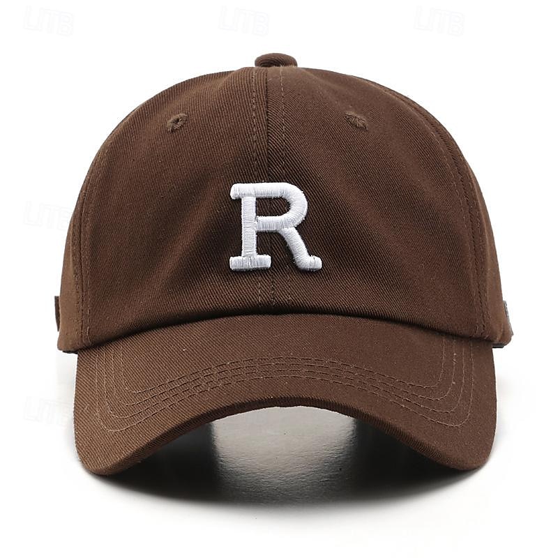 Herr Basebollkeps Solhatt Trucker Hat Svart Brun Bomull Broderad Mode Ledigt Gata Dagligen Bokstav Justerbara Solskyddskräm Andningsfunktion 2025 - $7.49 –P6