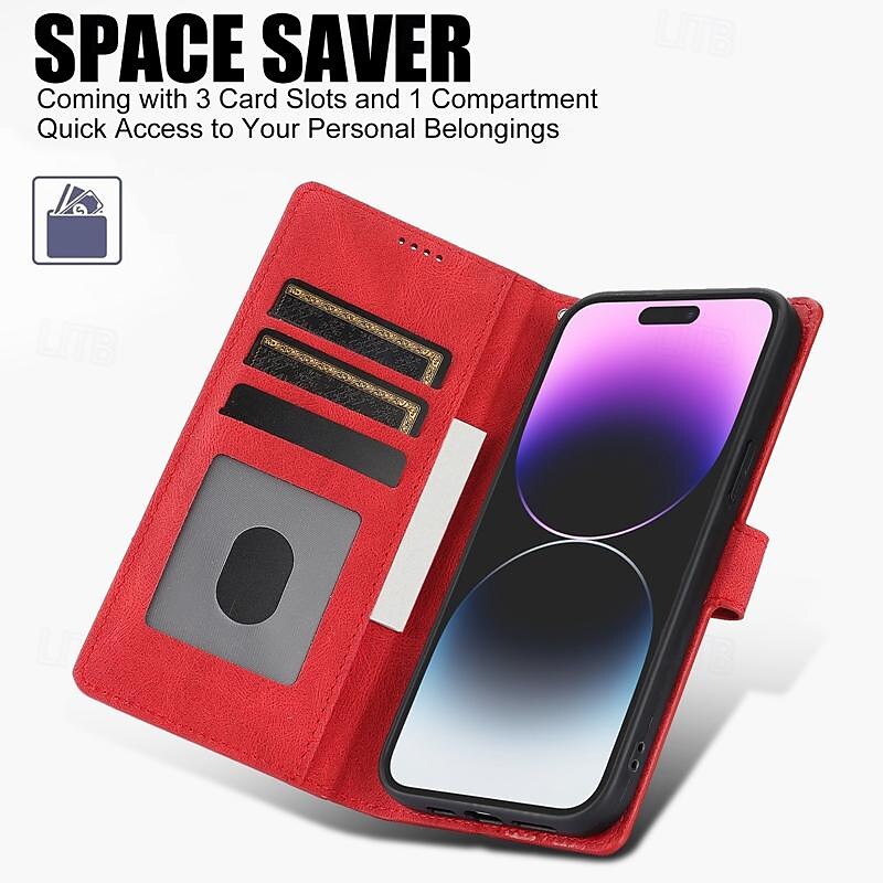 2025年 電話 ケース 用途 iPhone 16 iPhone 15 プロマックスプラス iPhone 14 13 12 11 Pro Max Plus Mini SE バックカバー スタンド付き 磁石バックル リストストラップ付き レトロ風 TPU PUレザー  コレクション – $14.99 –P16