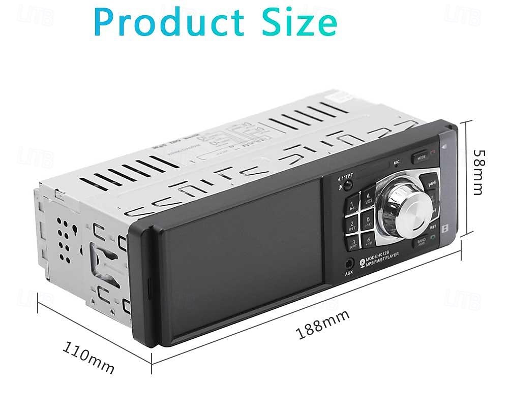 4012B single one din 4 inch car radio mp5 player with FM/SD /USB/ AUX/BT car stereo video 2025 - $96.99 –P6