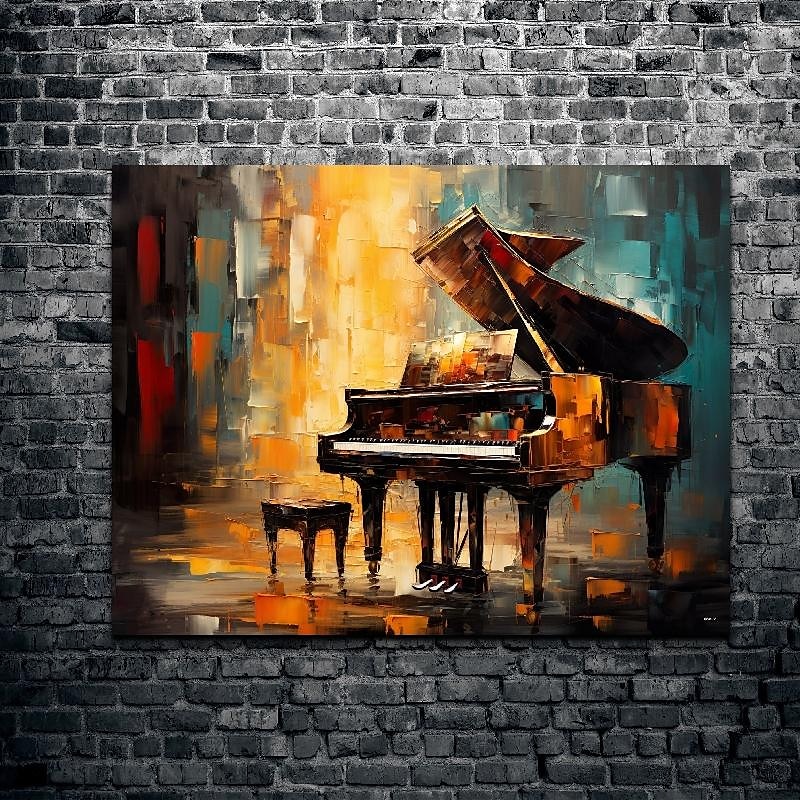 pittura a olio astratta per pianoforte fatta a mano su tela di arte della parete pianoforte pittura di arte arte della parete pciture per i musicisti pianista pittura a olio di opere d'arte pianoforte del 2026 a $87.99 –P9