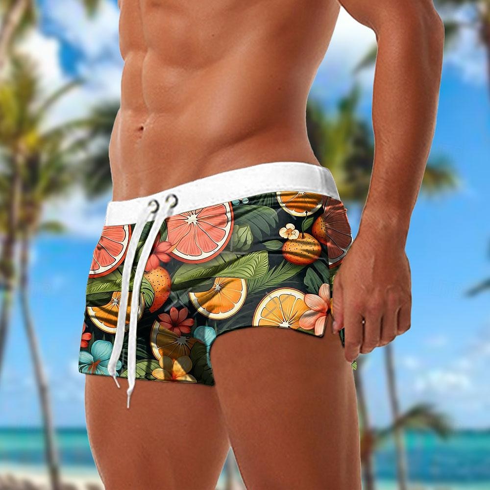 Herren Blatt Pflanzen Blume Badeshorts Boardshorts Badeshorts Badehose Schwimmshorts Mittlere Taillenlinie Modisch Designer Surfen Festtage Strand Tasche Kordelzug Elastische Taille Designer 2025 - $19.99 –P7