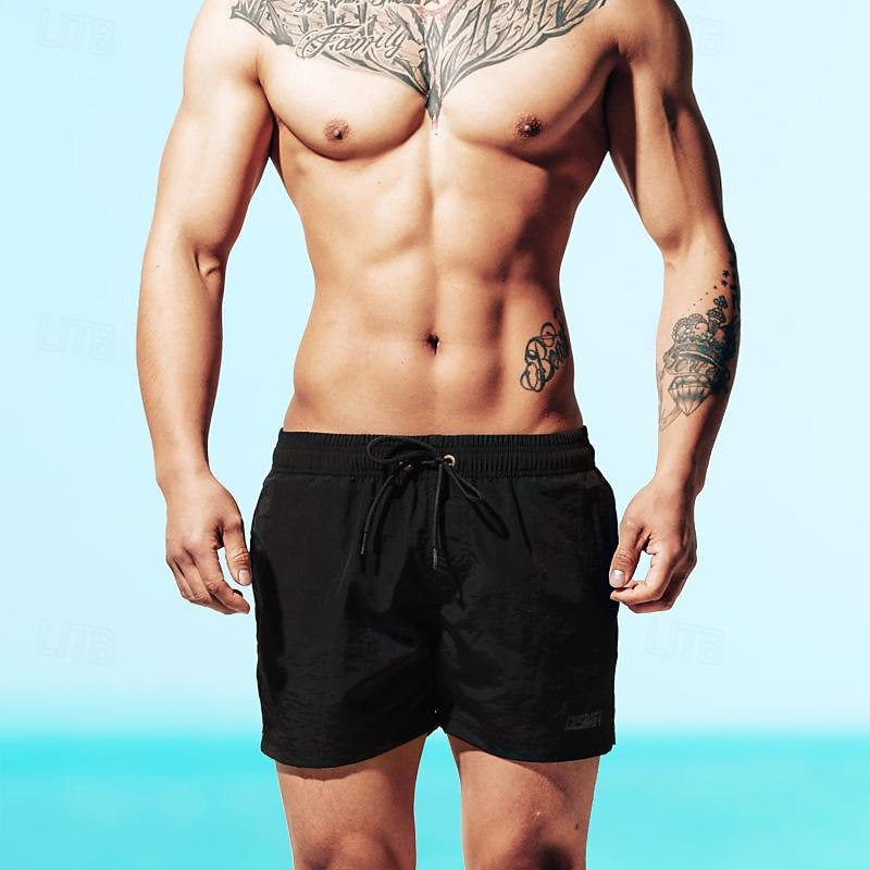 Herre Surfeshorts Badeshorts Snorer Elastisk midje عادي Komfort Hurtigtørkende Kort Ferie Strand Helg Mote Fritid Vannmelon Rød Gressgrønn Mikroelastisk 2026 - $12.49 –P4