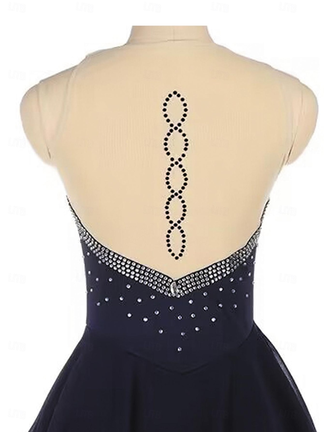 Kunstschaatsjurk Dames Voor meisjes Schaatsen Jurken Zwart Lapwerk Open achterkant Netstof Spandex Rekbaar Opleiding Oefenen Professioneel Kunstschaatskleding Thermisch Warm Kristal / Bergkristal 2025 - $169.99 –P4