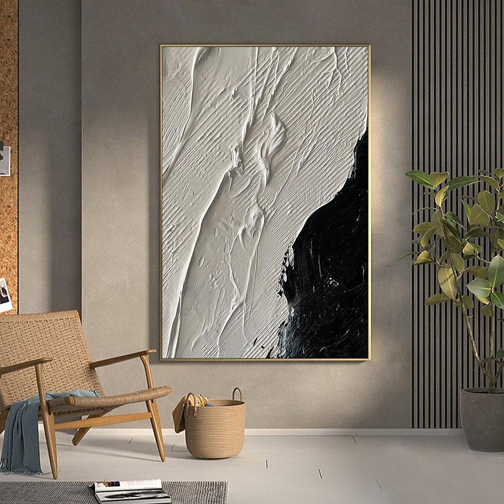 Large handmade Abstract texture oil painting hand painted Wall Art  Texture oil painting Wall Art Black and White Abstract Lady Painting Modern  Wall Art black white painting  Wall Art 2026 - $101.99 –P12