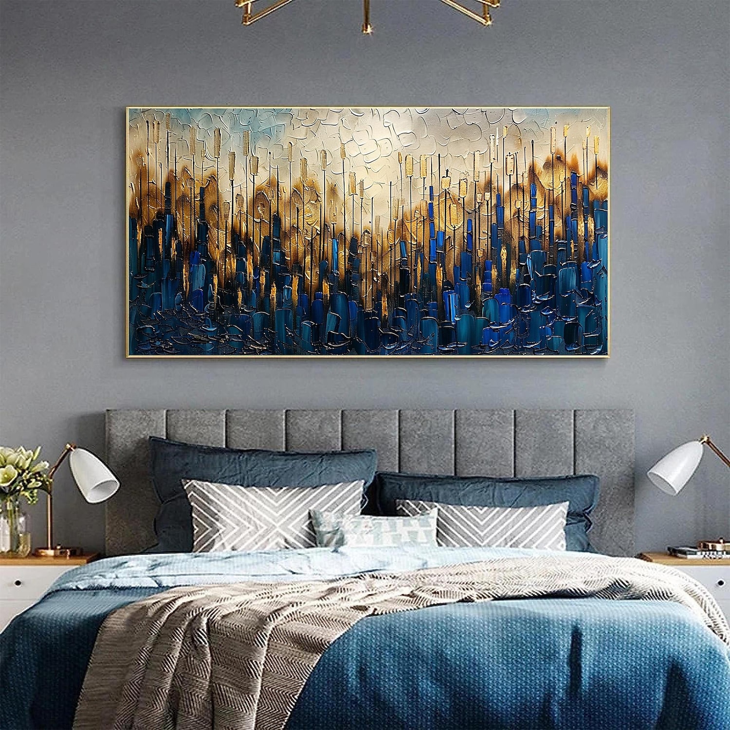Manuální Ručně vyrobeno Hang-malované olejomalba Ručně malované Horizontální panoramatické Abstraktní Krajina Moderní Realismus Bez vnitřní rám 2025 - $166.99 –P9