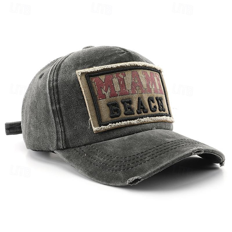 Herre Baseballcaps Solhatt Trucker Hat Svart Gul Bomull Broderi Mote Fritid Gate Daglig Bokstaver Justerbare Solkrem Pustende 2025 - $8.99 –P4