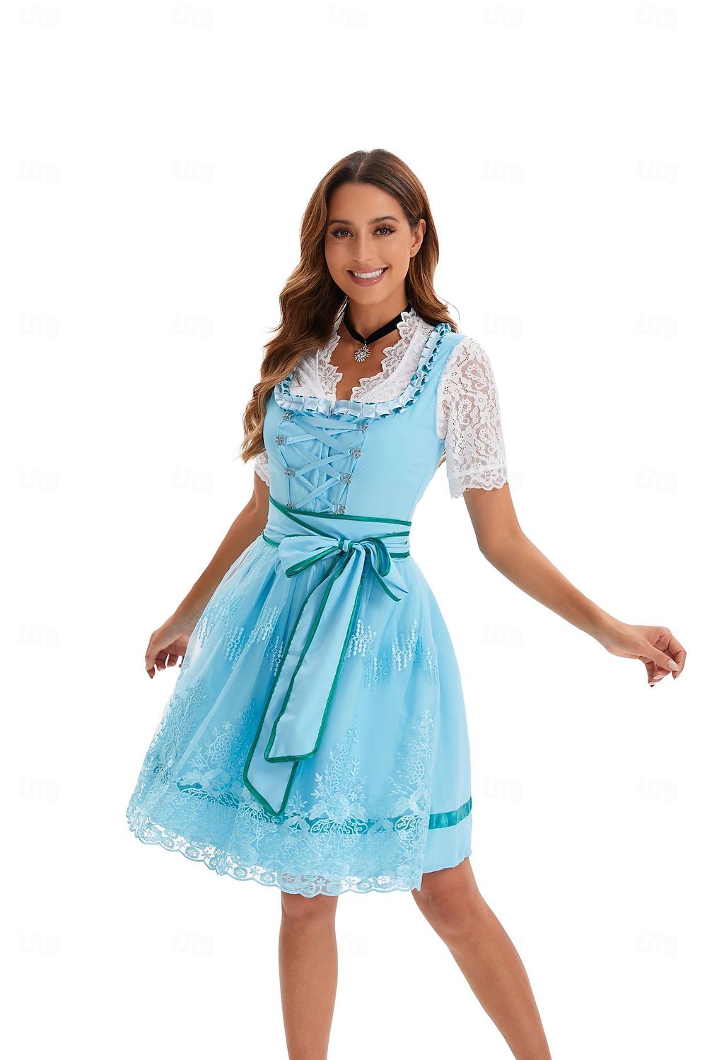 Plesová maškaráda Oktoberfest Šaty Cosplay kostým Trachtenkleader Služka Šaty němčina Mnichov Louky Dámské předvečer Všech svatých Šaty Tradiční Styl Tkanina Tričko Šaty Zástěra 2025 - $55.99 –P17