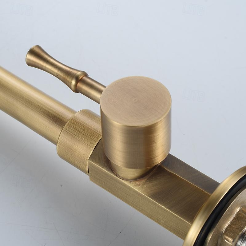 Vaskekran for baderom - Klassisk Antikk Messing Montere Utsiden Enkelt Håndtak Et HullBath Taps 2025 - $113.99 –P1
