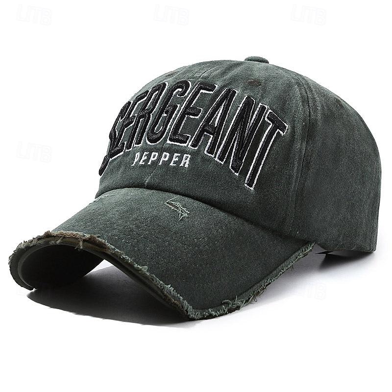 Voor heren Baseballpet Zonnehoed Trucker Hoed Zwart Wijn Katoen Geborduurd Modieus Casual Straat Dagelijks Brief Verstelbaar Zonbescherming Ademend 2026 - $7.49 –P3