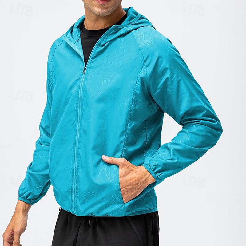 Men's Hiking Jacket Rain Jacket Outdoor Floral Botanical Portable Anti-Mosquito Quick Dry Lightweight Top Single Slider Full Length Visible Zipper Fishing Climbing Beach Light Pink Dark Grey Black 2025 - $2.99 –P12