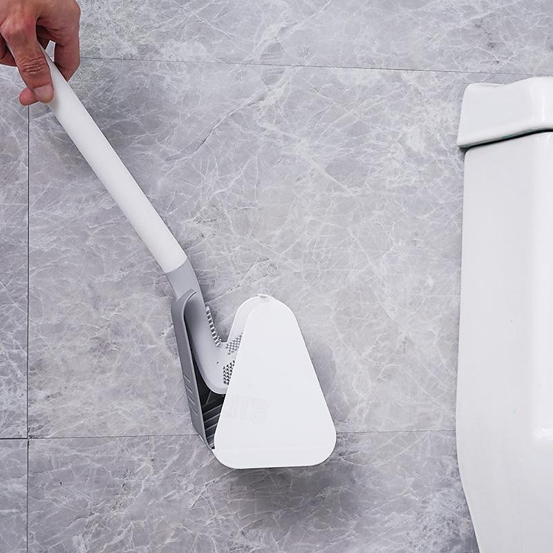 golfový WC kartáč, WC čistící kartáč, flexibilní ohebný silikonový WC kartáč s dlouhou rukojetí, 360 hluboký kartáč na WC mísy, rychleschnoucí WC kartáč do koupelny 2025 - $12.99 –P3