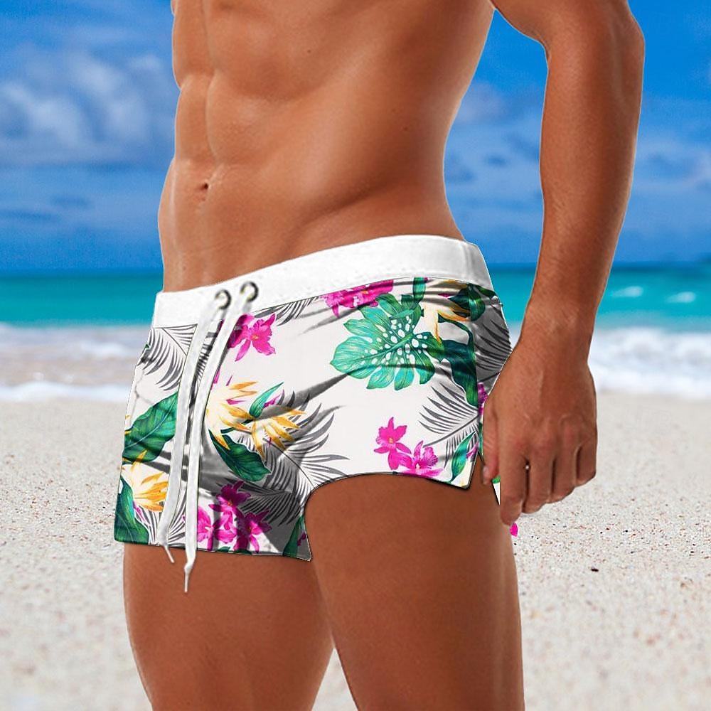 Herren Blatt Pflanzen Blume Badeshorts Boardshorts Badeshorts Badehose Schwimmshorts Mittlere Taillenlinie Modisch Designer Surfen Festtage Strand Tasche Kordelzug Elastische Taille Designer 2025 - $19.99 –P6