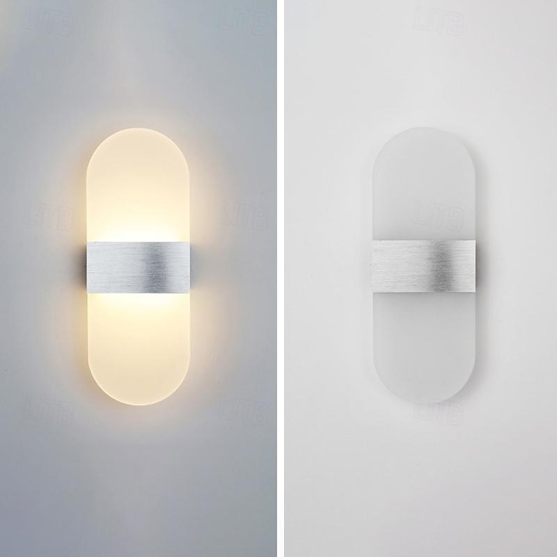 led nástěnné svítidlo 2barevný světelný zdroj 10cm 5w nordic style ip54 hliníková akrylová vnitřní nástěnná svítidla osvětlení do ložnice koupelna obývací pokoj chodby 85-265v 2026 - $33.99 –P10