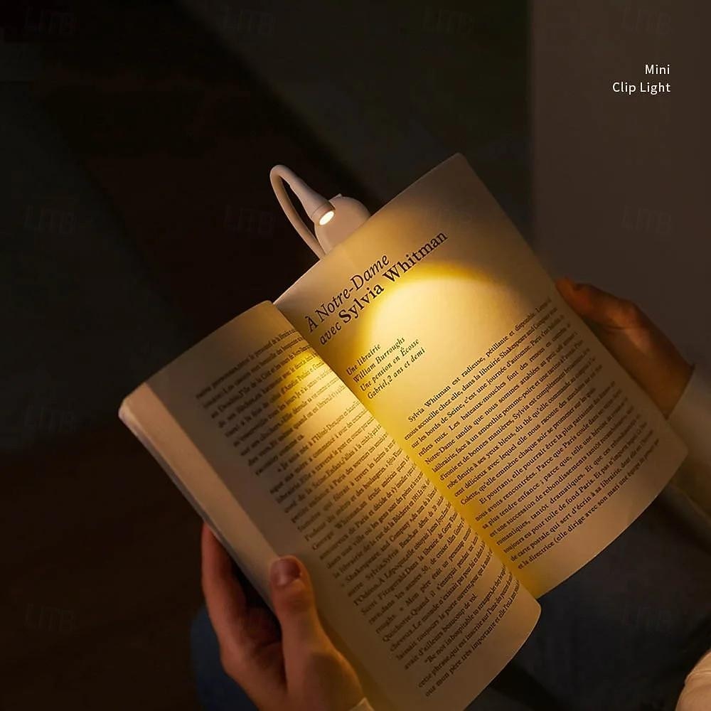 2025年 1/2個ミニ折りたたみ式ブックライト、目の保護読書灯クリップオン360フリップスタディランプ充電式バッテリー旅行寝室読書灯  コレクション – $15.99 –P1