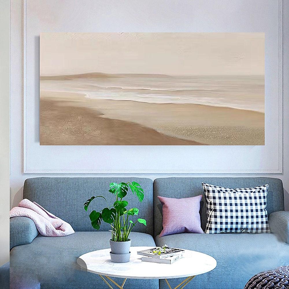 oljemålning wabi sabi målning handmålad stor beige konst brun 3d minimalistisk målning på duk brun 3d textur väggkonst neutral beige båge gipsmålning 2025 - $61.99 –P14