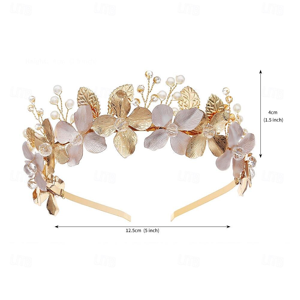 Crown Tiaras Bandanas Peça para Cabeça Imitação de Pérola Liga Casamento Praia Igreja coquetel Elegante Luxo Com Perola Imitação Flor Capacete Chapéu de 2026 por $32.99 –P1
