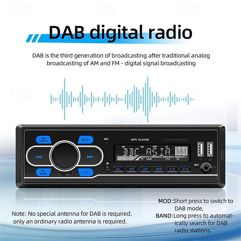 1din DAB 12V Car Radio Autoradio Bluetooth/FM/USB/SD/AUX-in Stereo AI Voice Colorful Lights In-dash Car MP3 Player D3300 2025 - $87.99 –P9