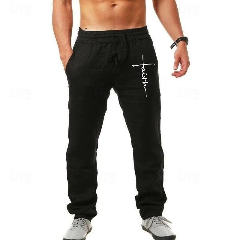 Pánské Letní kalhoty Elastický pas Písmeno Grafické tisky Pohodlné Plná délka Venkovní Streetwear prázdniny Havajské Černá Bílá Lehce elastické 2025 - $25.99 –P6